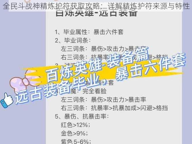 全民斗战神精炼护符获取攻略：详解精炼护符来源与特性