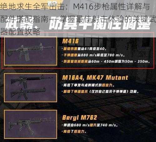 绝地求生全军出击：M416步枪属性详解与配件搭配指南——掌握最佳射击体验的关键武器配置攻略