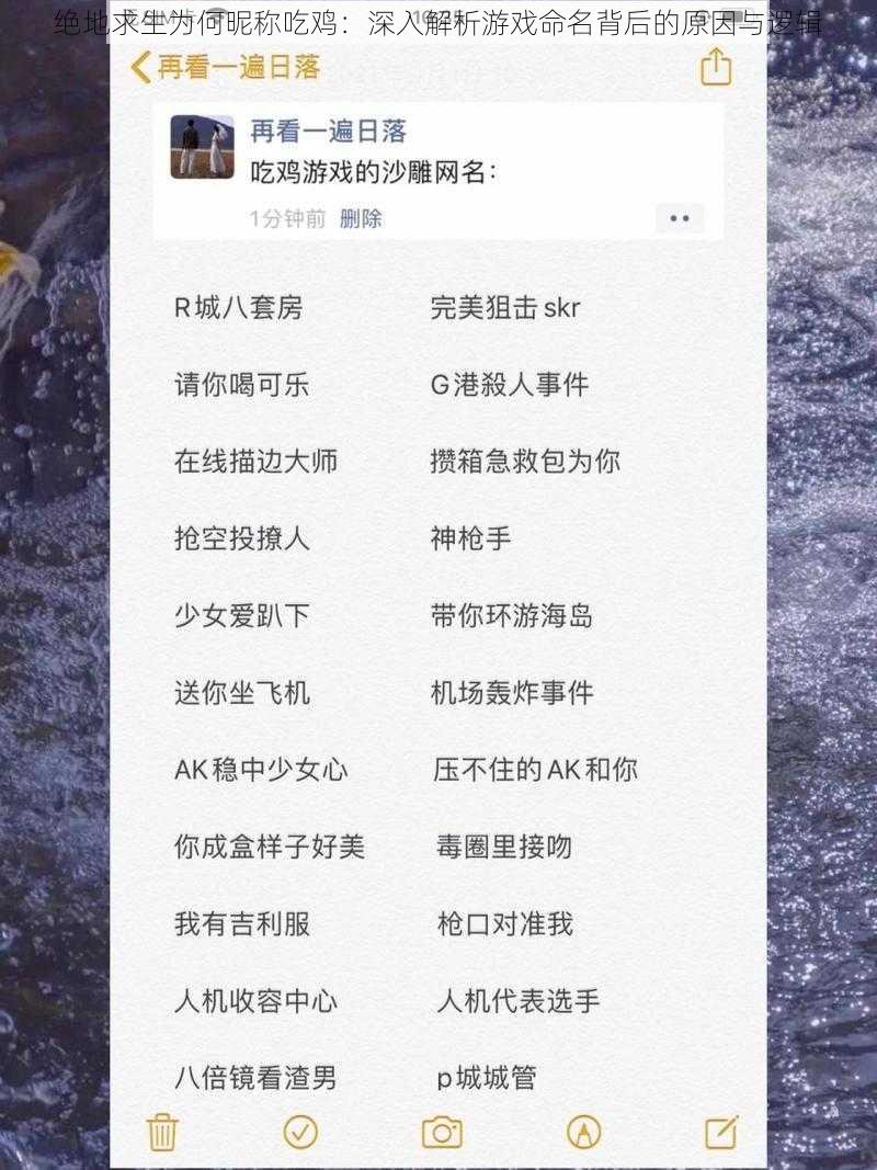 绝地求生为何昵称吃鸡：深入解析游戏命名背后的原因与逻辑