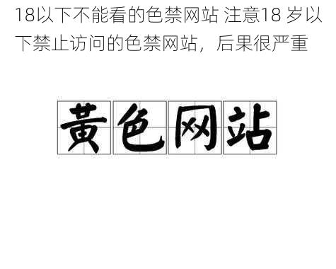 18以下不能看的色禁网站 注意18 岁以下禁止访问的色禁网站，后果很严重