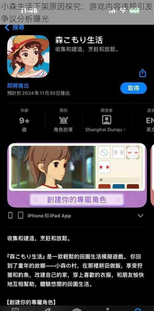 小森生活下架原因探究：游戏内容违规引发争议分析曝光