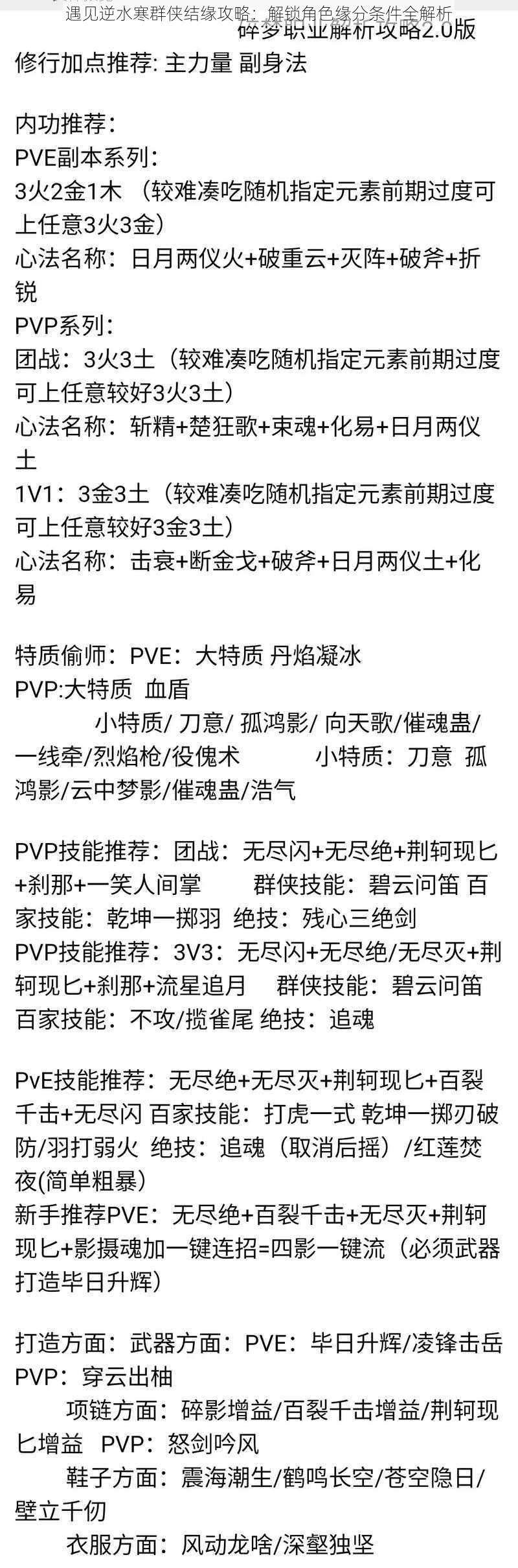 遇见逆水寒群侠结缘攻略：解锁角色缘分条件全解析