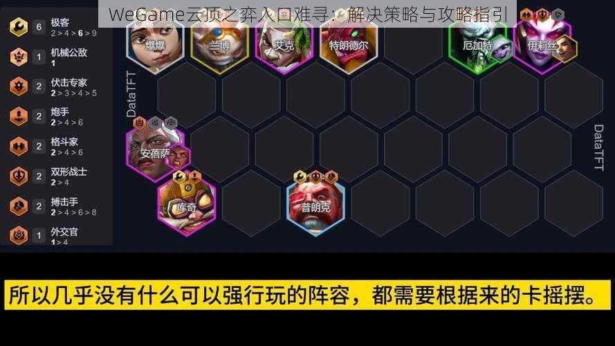 WeGame云顶之弈入口难寻：解决策略与攻略指引