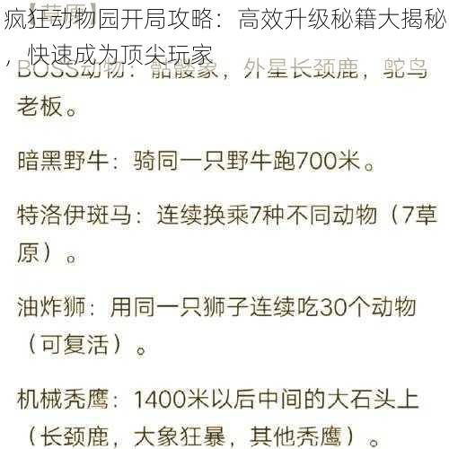 疯狂动物园开局攻略：高效升级秘籍大揭秘，快速成为顶尖玩家